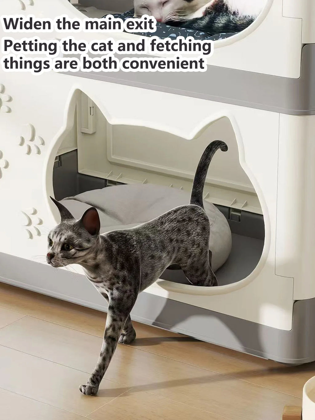 Detachable Washable Cat House Storage Integrated Foldable Thick Cat Cave Pet Supplies Organizer for Cats Dogs Snacks